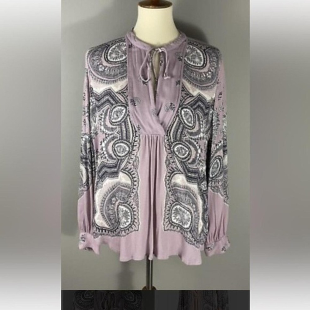 Lucky boho paisley print peasant‎ blouse